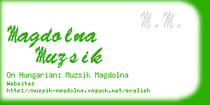 magdolna muzsik business card